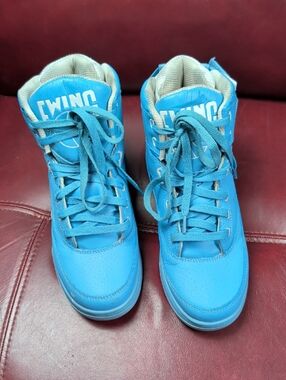 Patrick Ewing Blue Hi Top Shoes Sneakers SiZe 7 Men's